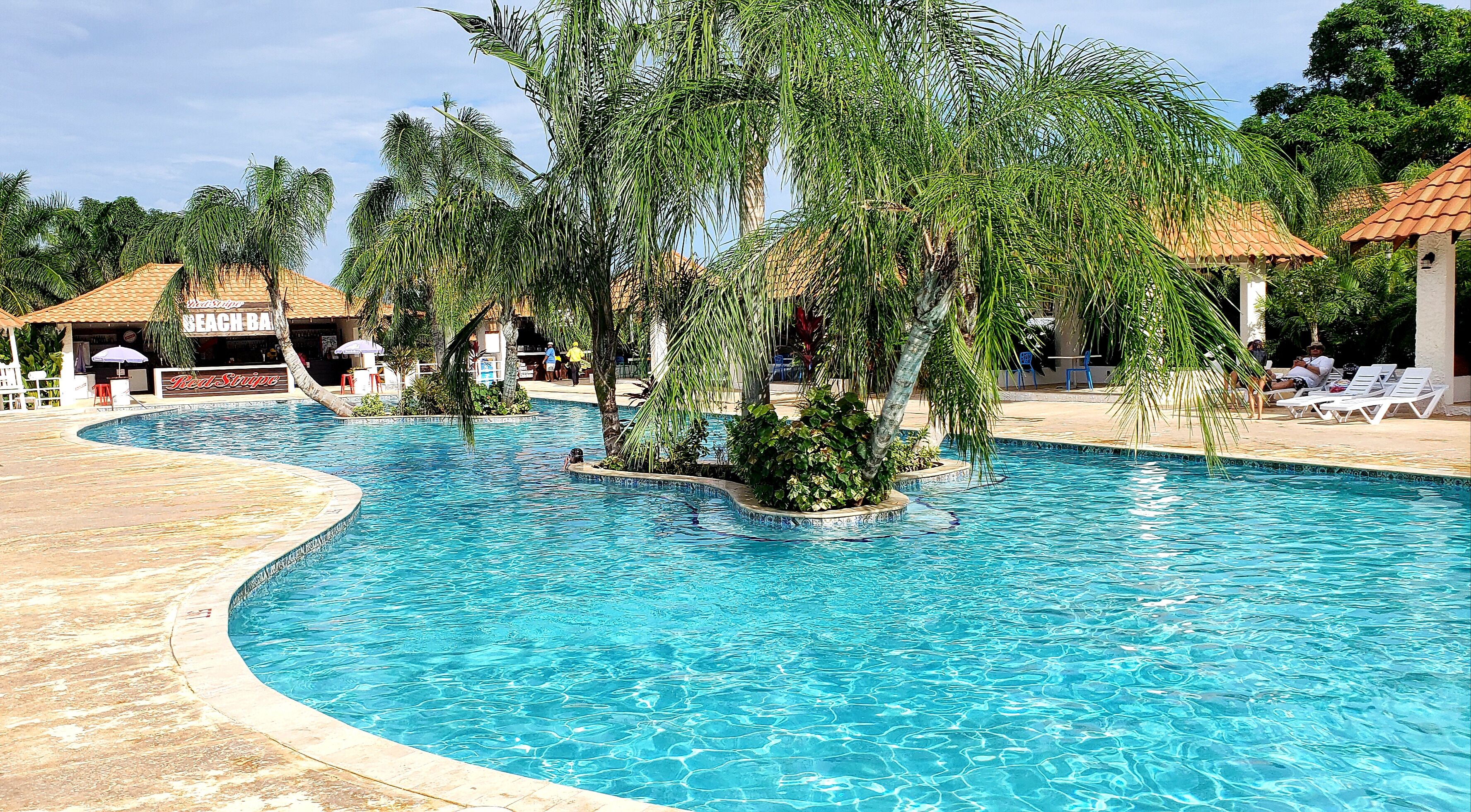 The pool and bar area at Puerto Seco Beach.