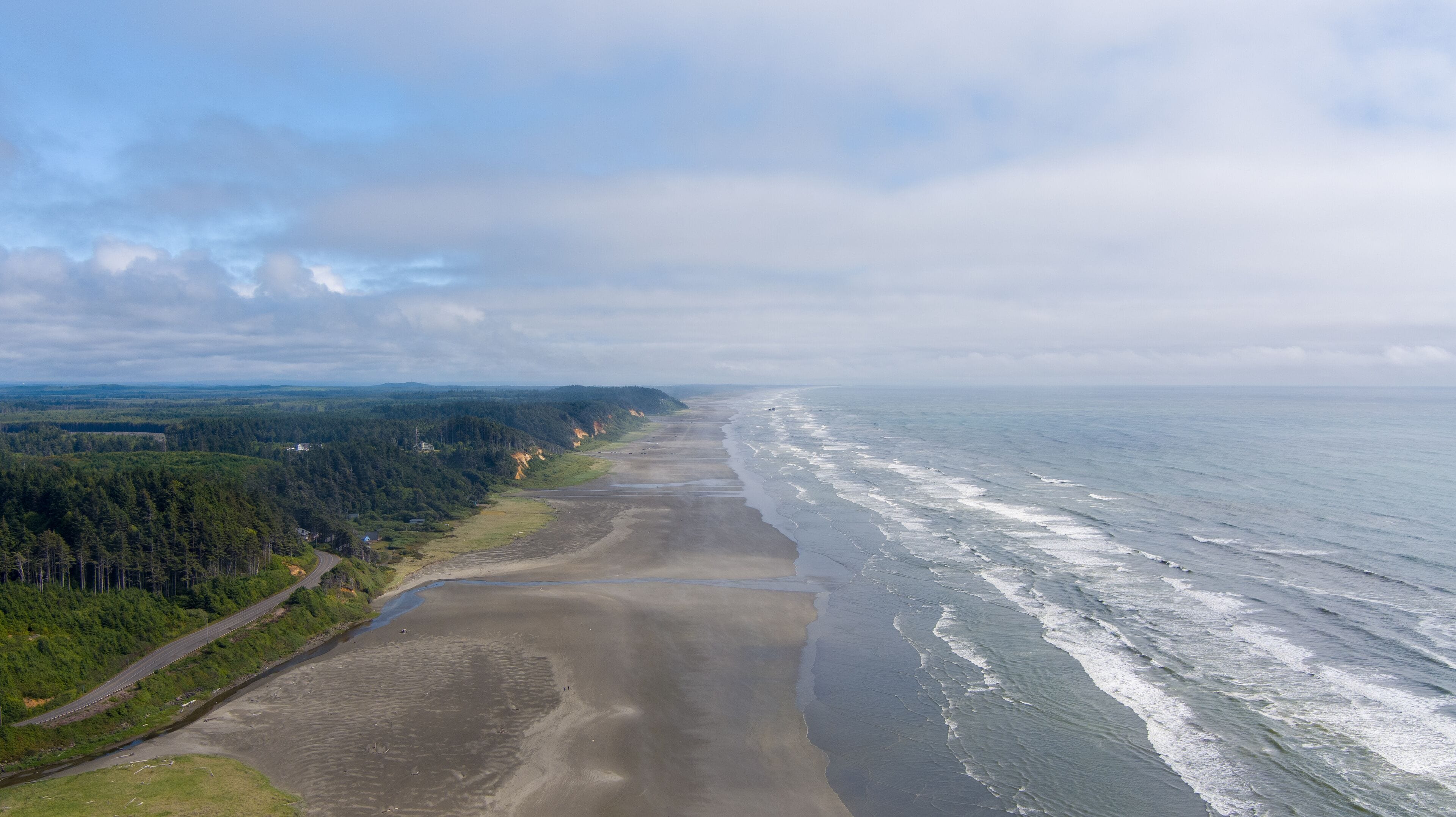 Aerial view of Pacific Beach in Seabrook, Washington