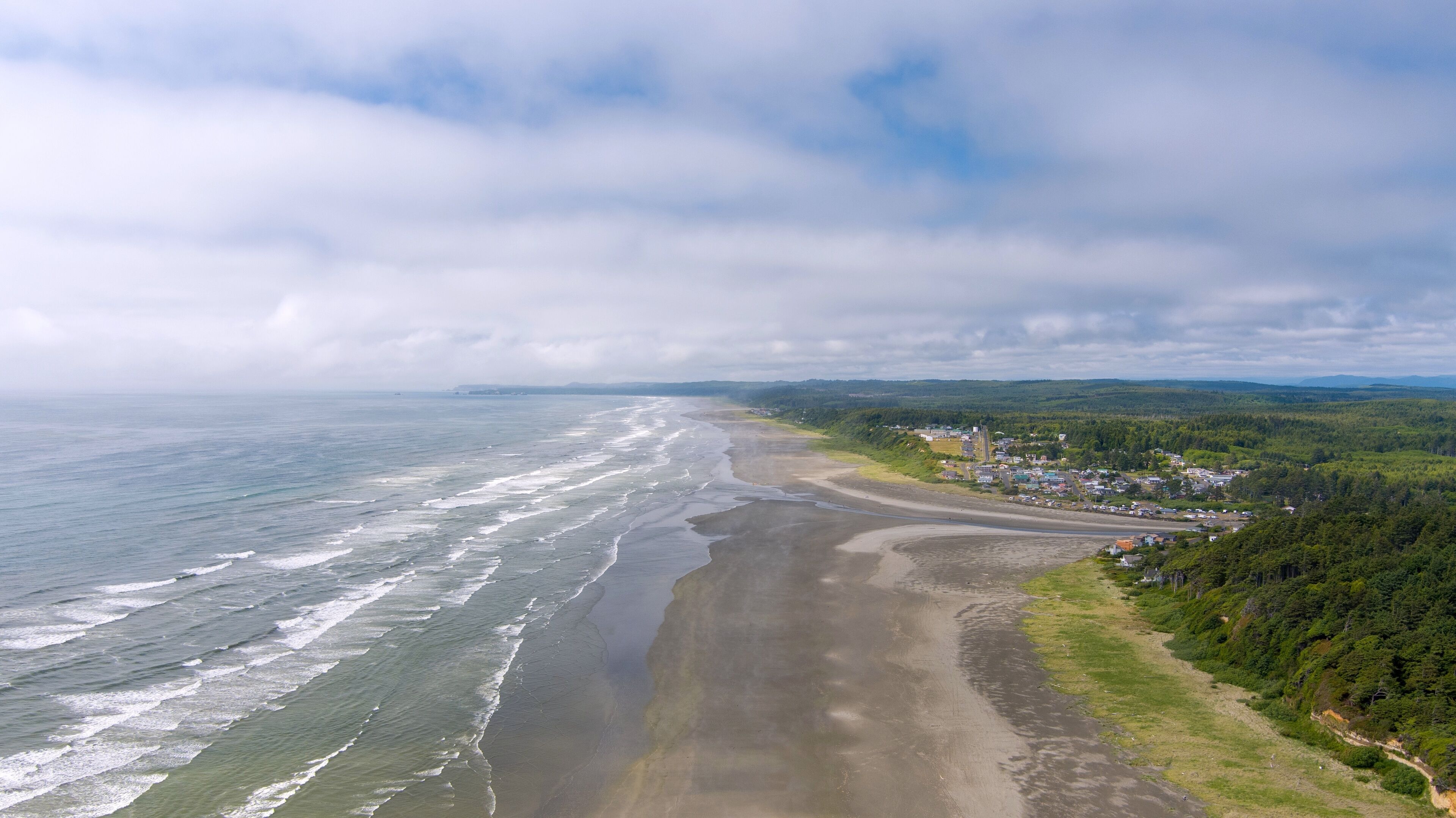 Aerial view of the beach at Seabrook, Washington