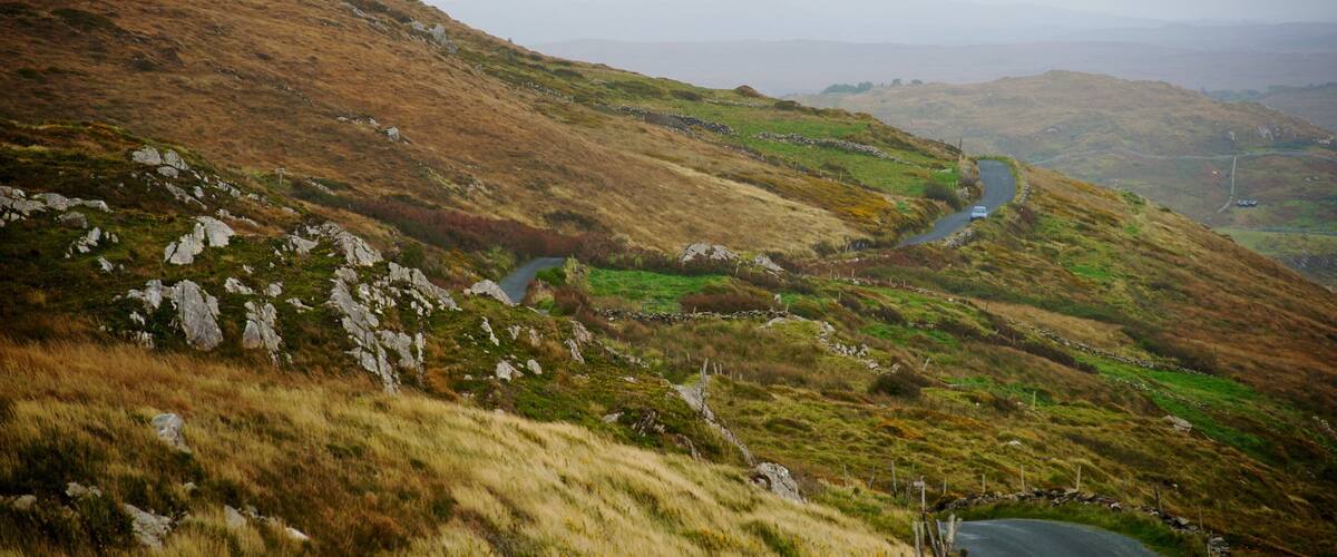 Clifden featuring mountains, mist or fog and landscape views