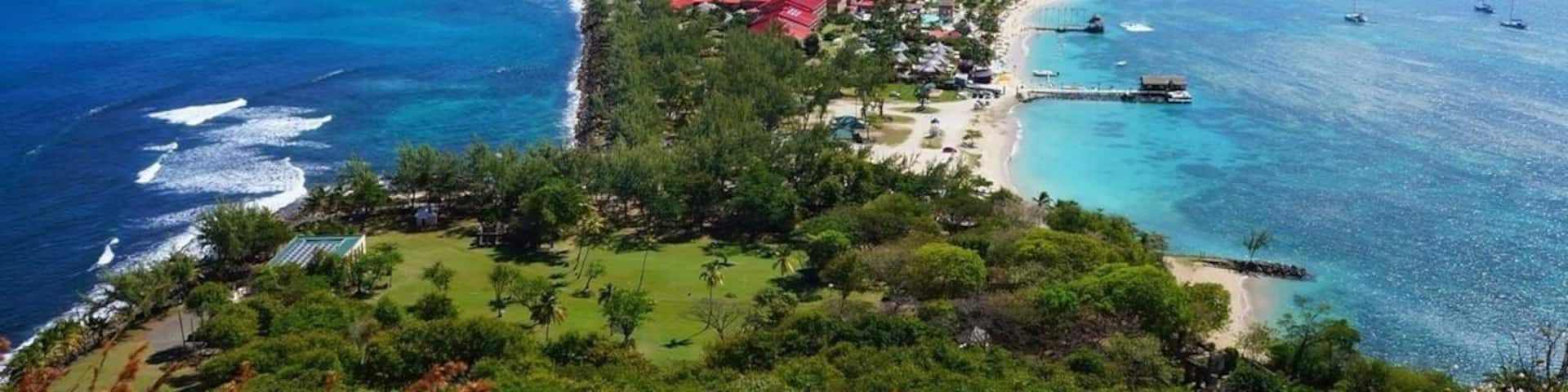 Fort Rodney was used by the British to spy on French Ships from neighbouring Martinique. Nowadays it's worth the hike for the splendid view of the Atlantic Ocean on the left and the Caribbean Sea on the right