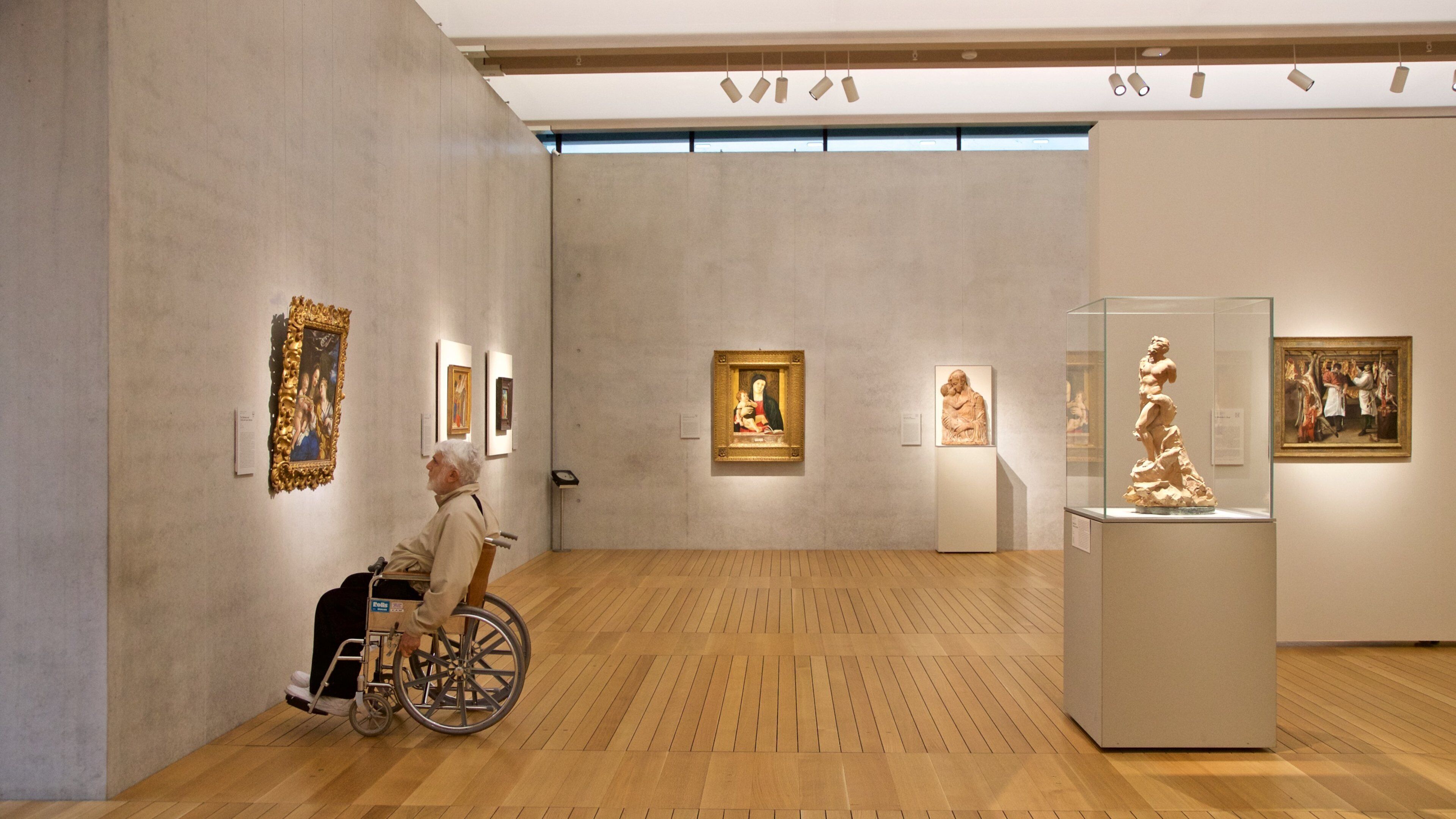 Kimbell Art Museum which includes art and interior views as well as an individual male