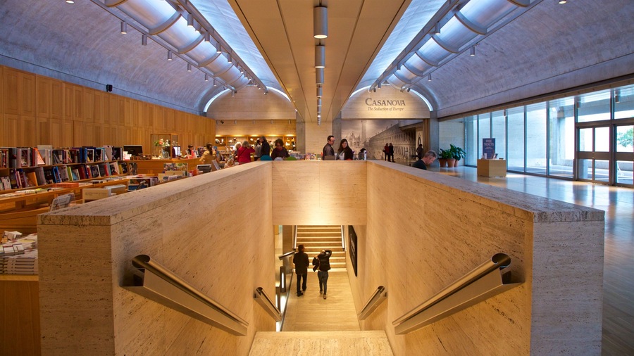 Kimbell Art Museum which includes interior views as well as a small group of people