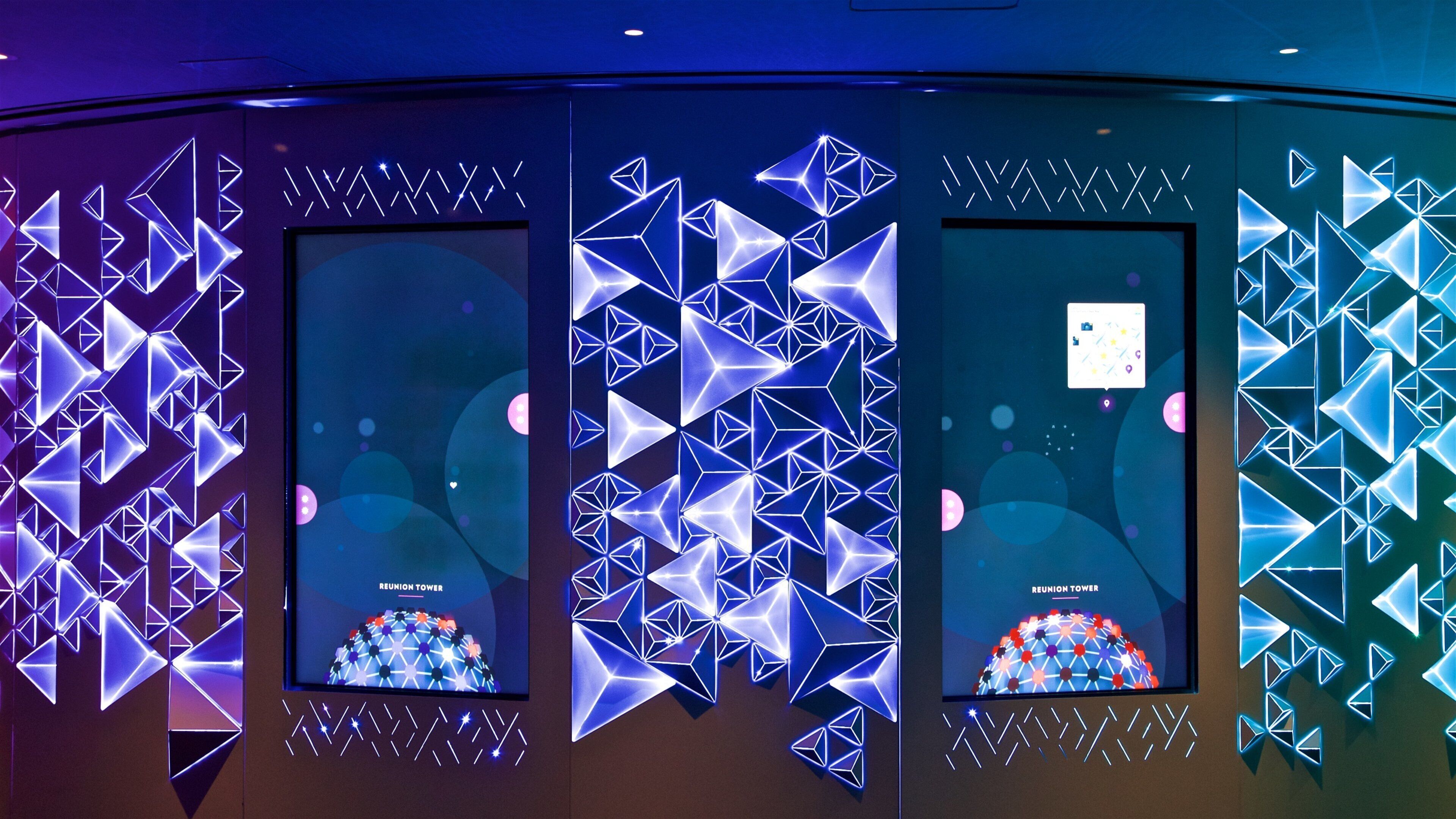 Reunion Tower which includes interior views