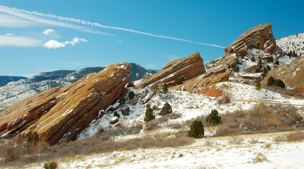 Red Rocks Amphitheater featuring mountains and landscape views