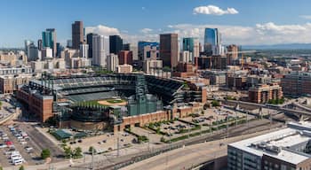Downtown Denver city skyline and Coors Field. Colorado, United States of America.