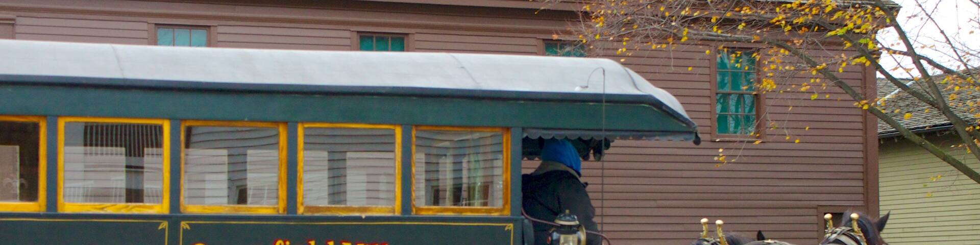 Greenfield Village featuring signage