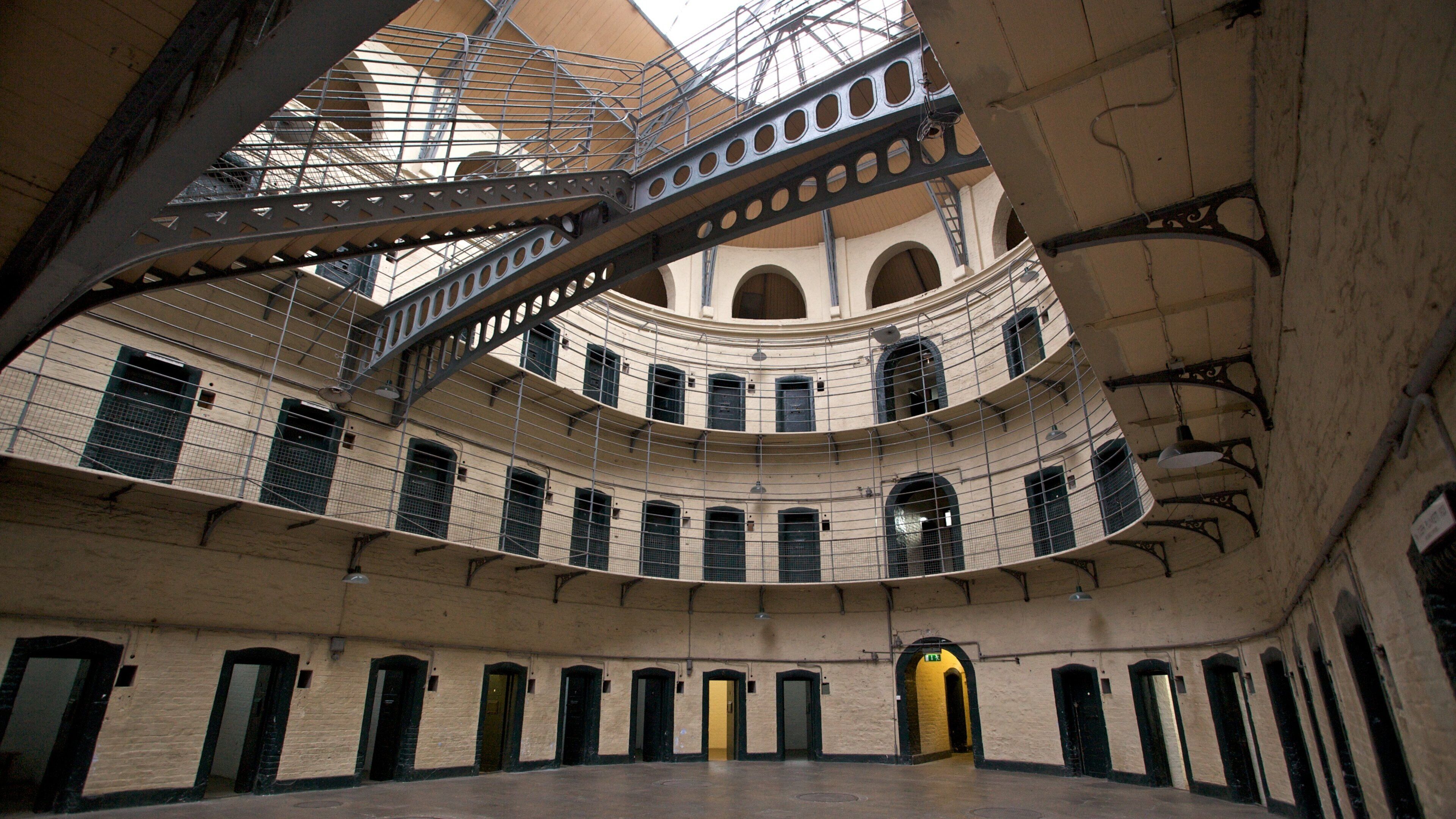 Historic Kilmainham Gaol exhibits an architectural marvel in Dublin, Ireland, capturing its rich past and significance