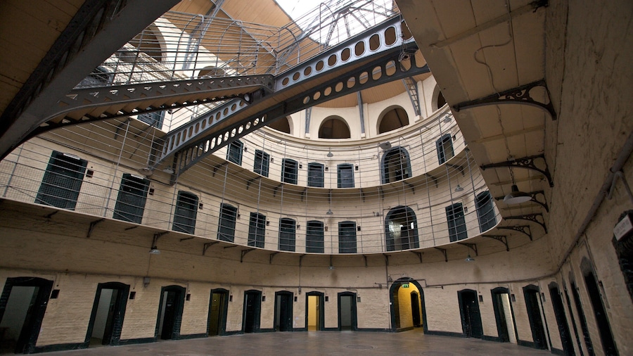 Historic Kilmainham Gaol exhibits an architectural marvel in Dublin, Ireland, capturing its rich past and significance