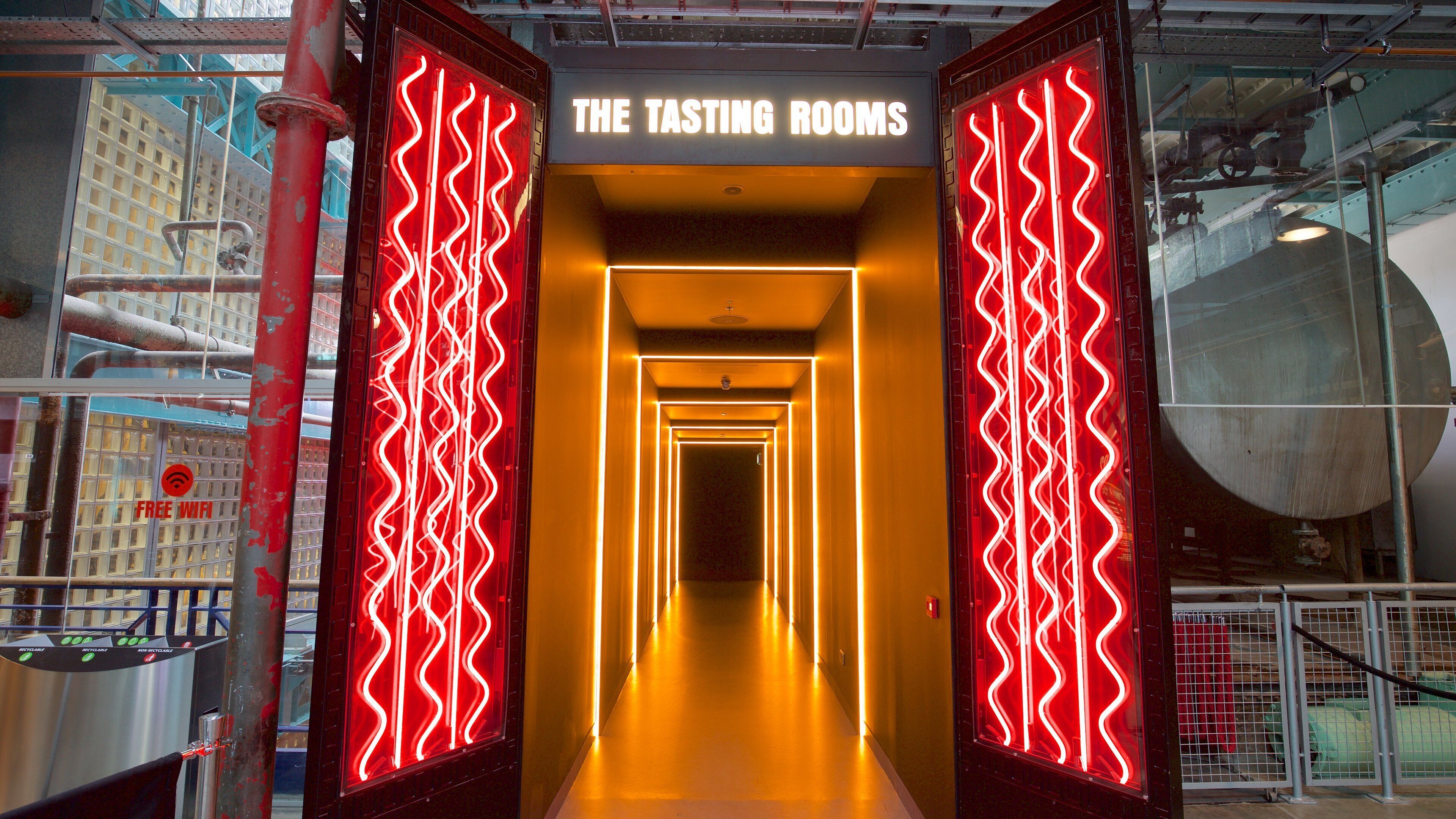 Guinness Storehouse which includes interior views and signage