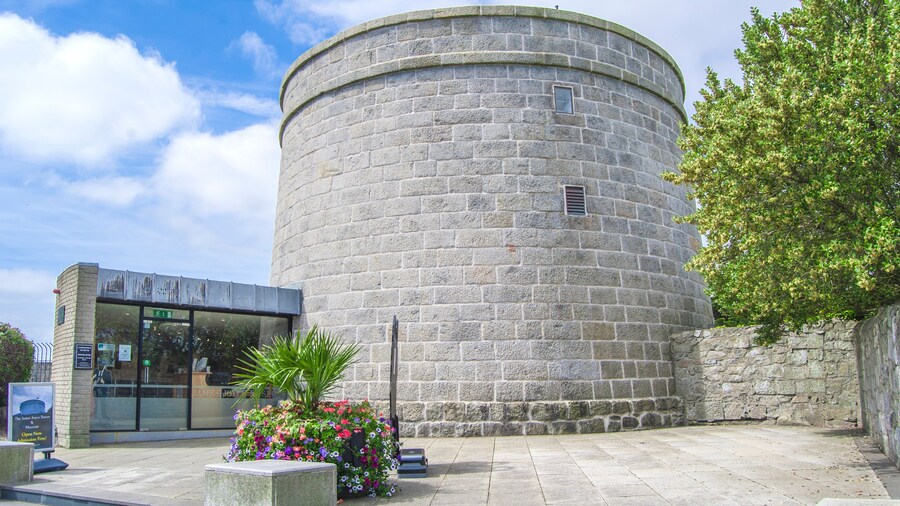 Exterior of the James Joyce Tower & Museum in the Martello Tower of Sandycove, Dublin, Ireland.