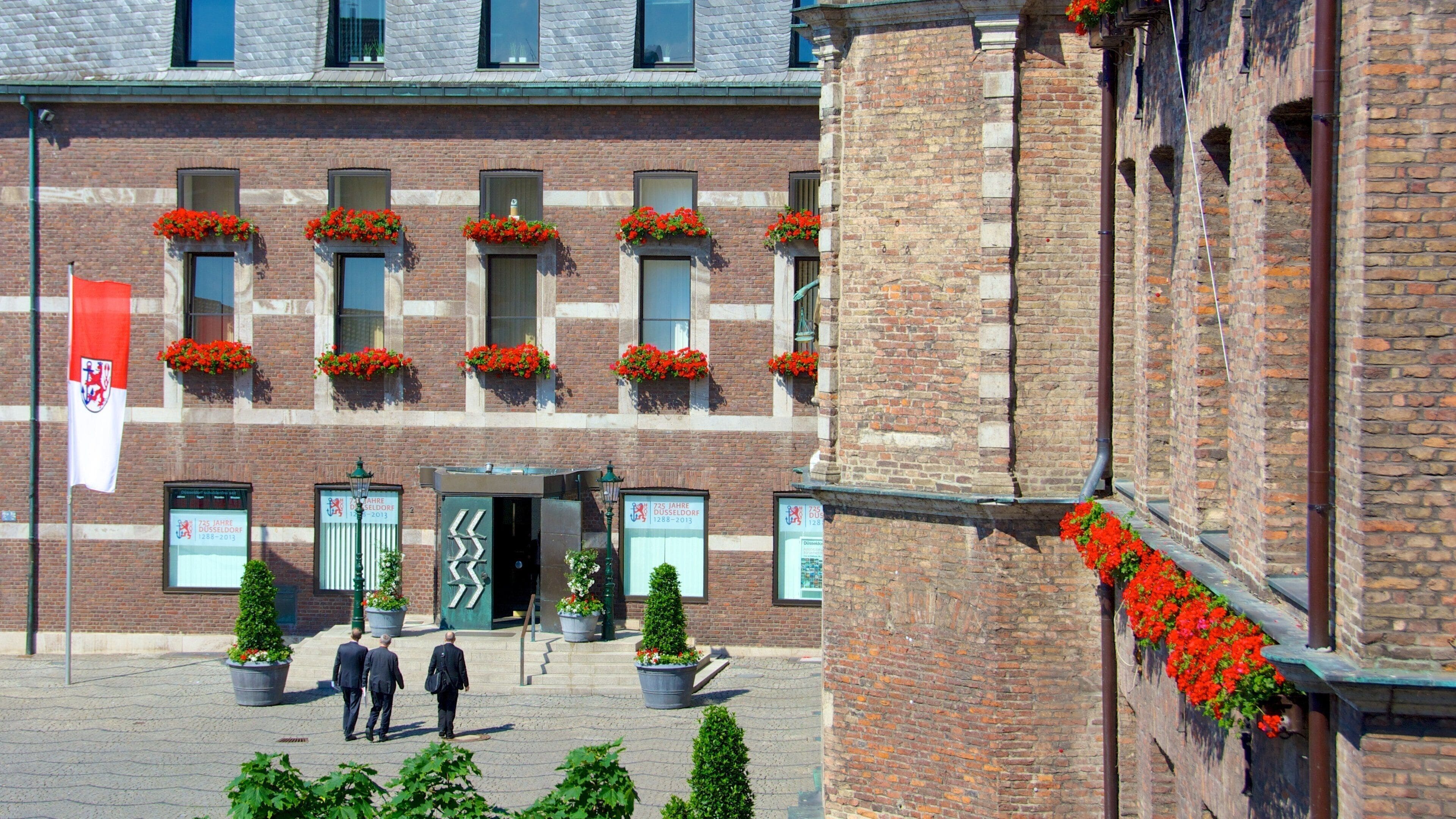 Duesseldorf City Hall showing heritage architecture, a city and an administrative building