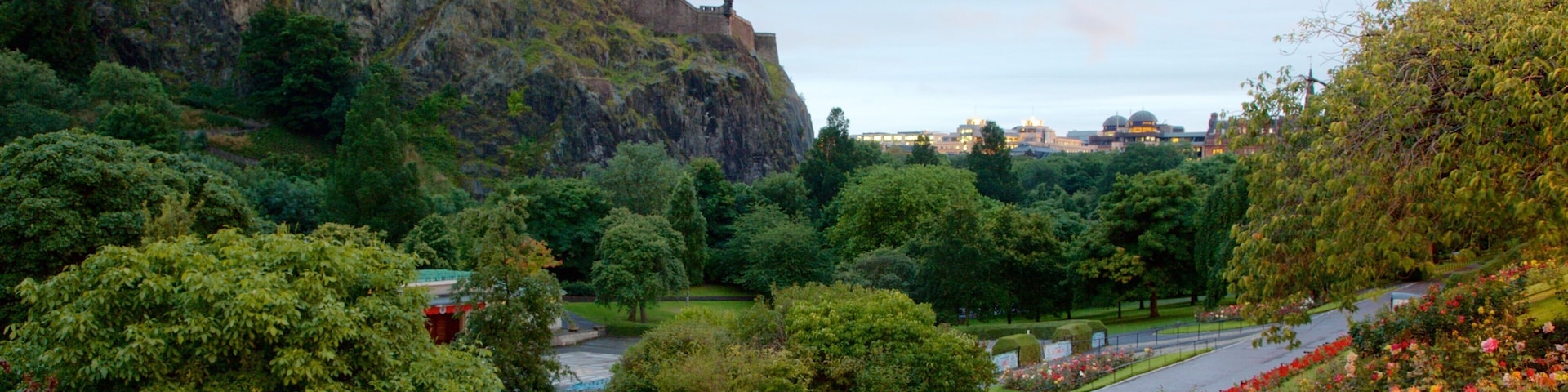 Castillo de Edimburgo que incluye un parque