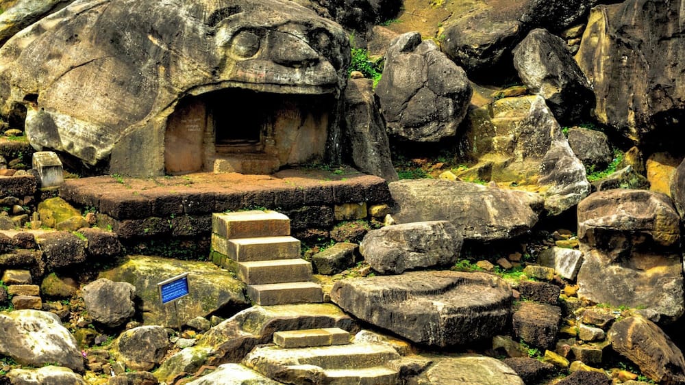 Udayagiri and Khandagiri Caves are partly natural and partly artificial caves of archaeological, historical and religious importance near the city of Bhubaneswar in Odisha, India. The caves are situated on two adjacent hills, Udayagiri and Khandagiri, mentioned as Kumari Parvat in the Hathigumpha inscription. They have a number of finely and ornately carved caves built during 2nd century BCE. It is believed that most of these caves were carved out as residential blocks for Jain monks during the reign of King Kharavela. Udayagiri means "Sunrise Hill" and has 18 caves while Khandagiri has 15 caves.
The caves of Udayagiri and Khandagiri, called lena or leáča in the inscriptions, were dug out mostly during the reign of Kharavela for the abode of Jaina ascetics. The most important of this group is Ranigumpha in Udayagiri which is a double storeyed monastery. Other important caves include Hathi gumpha, Ananta gumpha, Ganesha gumpha, Jaya Vijaya gumpha, Mancapuri gumpha, Bagh gumpha and Sarpa gumpha.