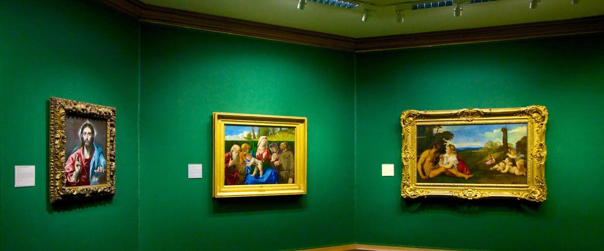 National Gallery of Scotland featuring interior views and art