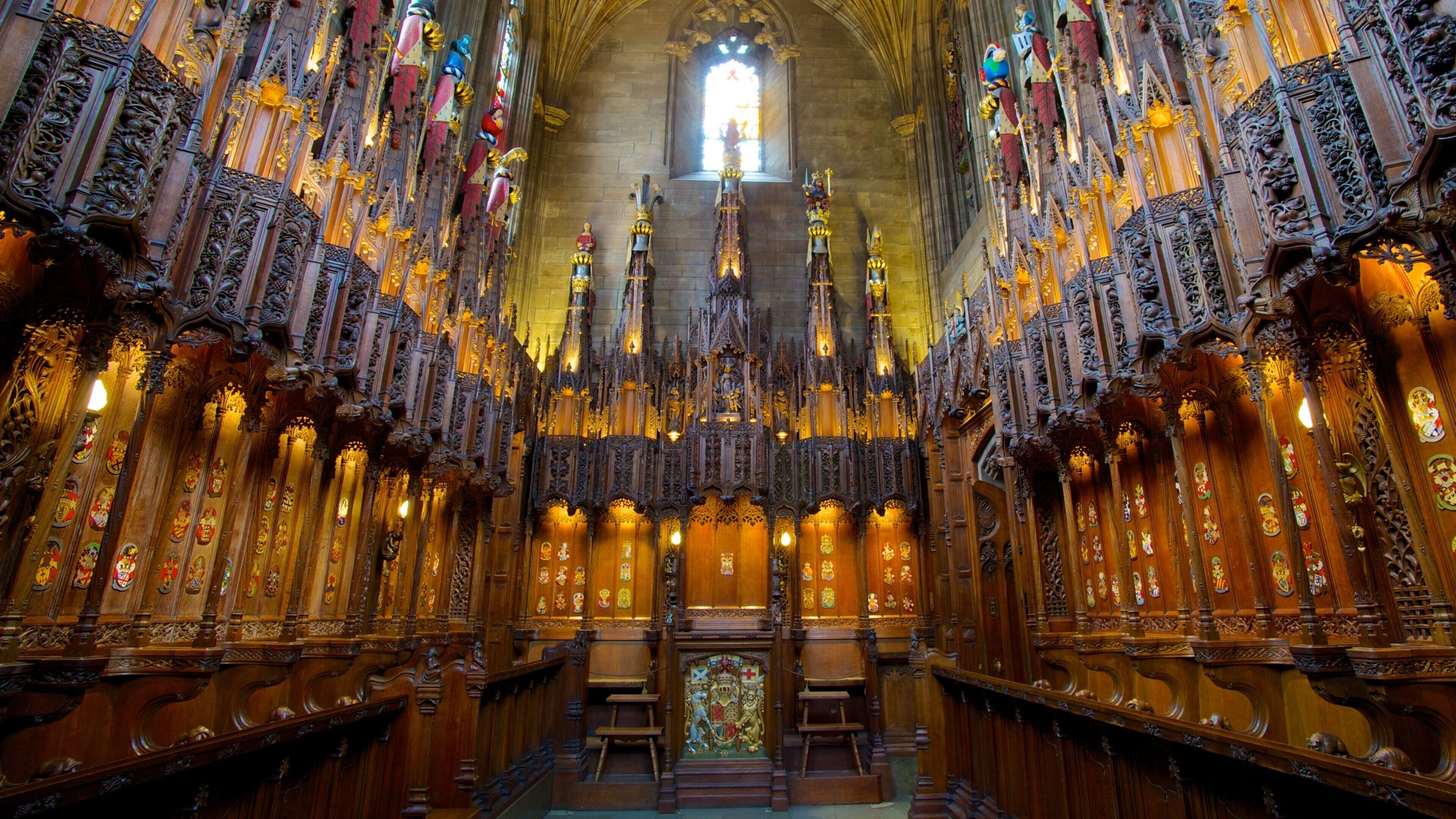 St. Giles\' Cathedral featuring heritage architecture, a church or cathedral and interior views
