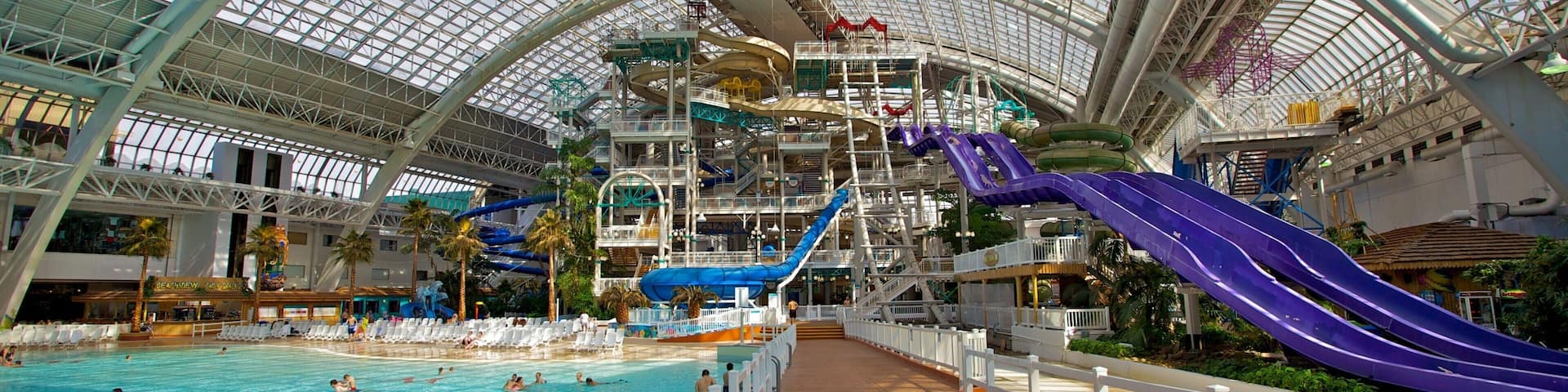 West Edmonton Mall which includes a waterpark and interior views