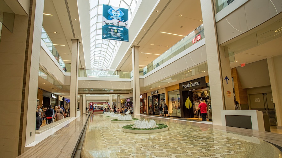 West Edmonton Mall showing a fountain, shopping and interior views