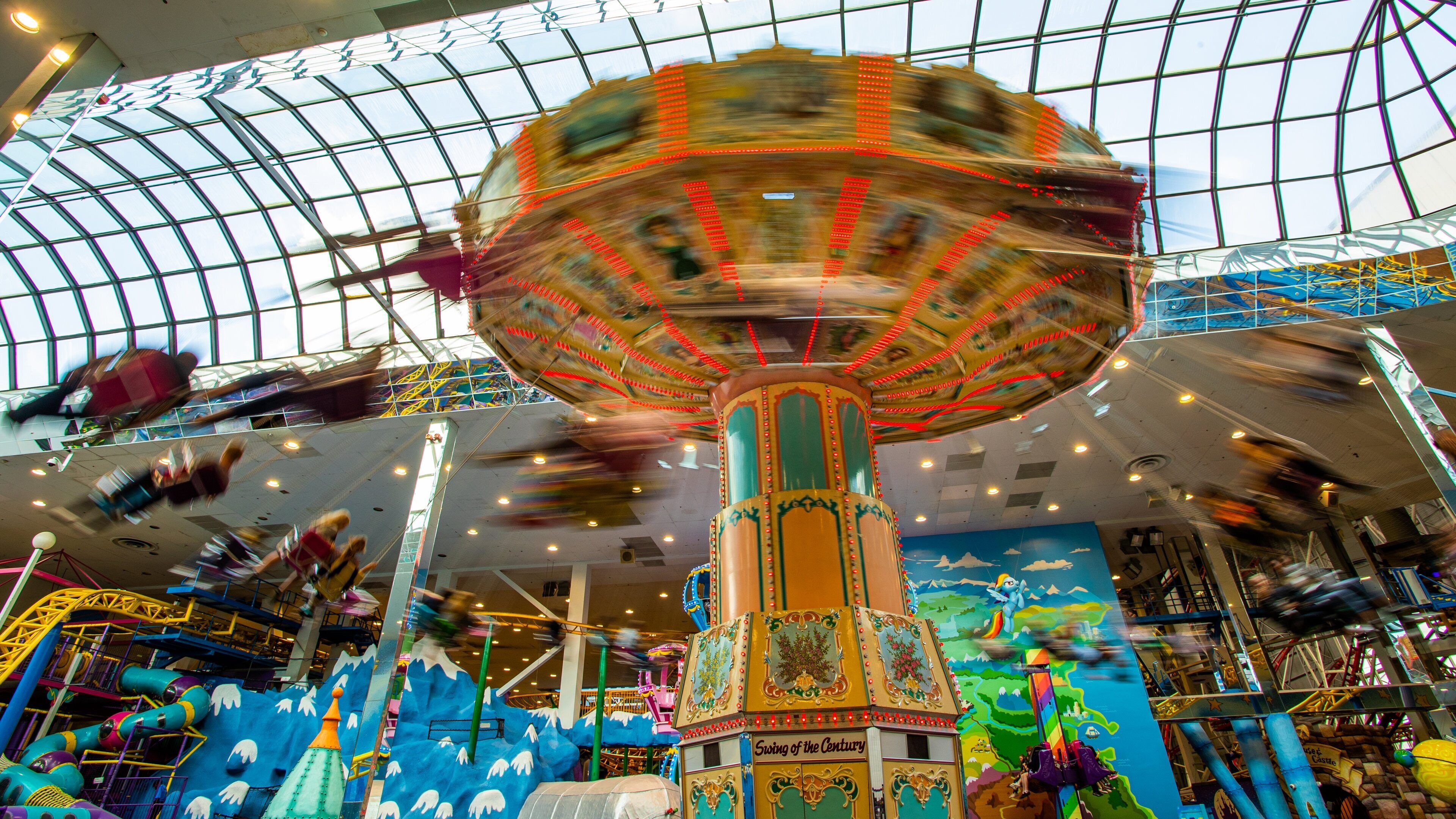 West Edmonton Mall which includes rides and interior views