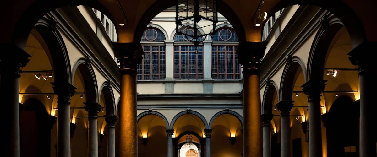 Courtyard of Palazzo Strozzi in Florence.
