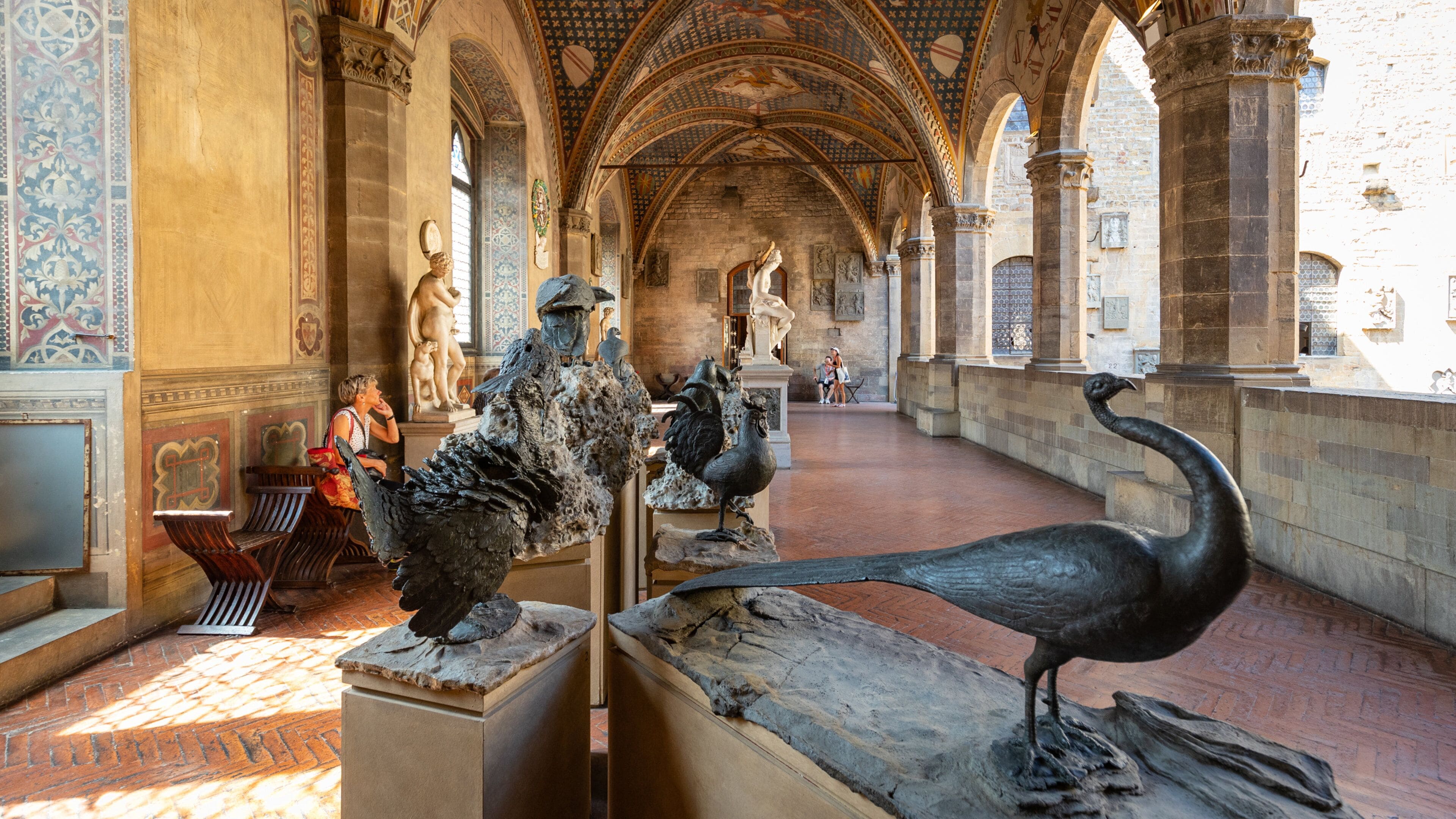 Bargello featuring a statue or sculpture, interior views and heritage elements