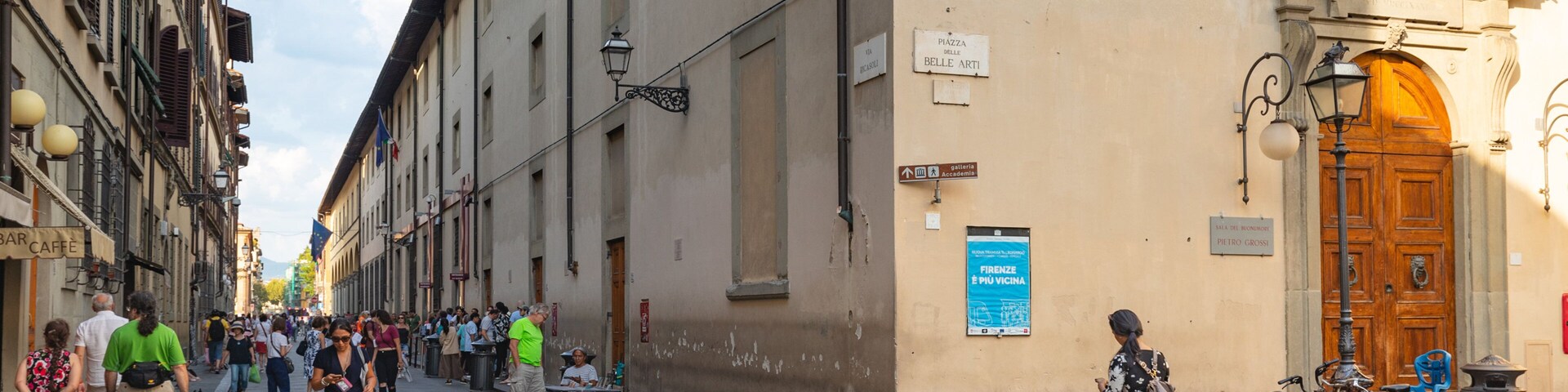 Accademia Gallery which includes street scenes as well as a small group of people