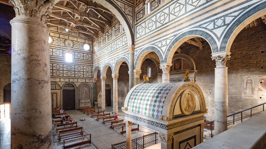 San Miniato al Monte which includes heritage elements, interior views and a church or cathedral