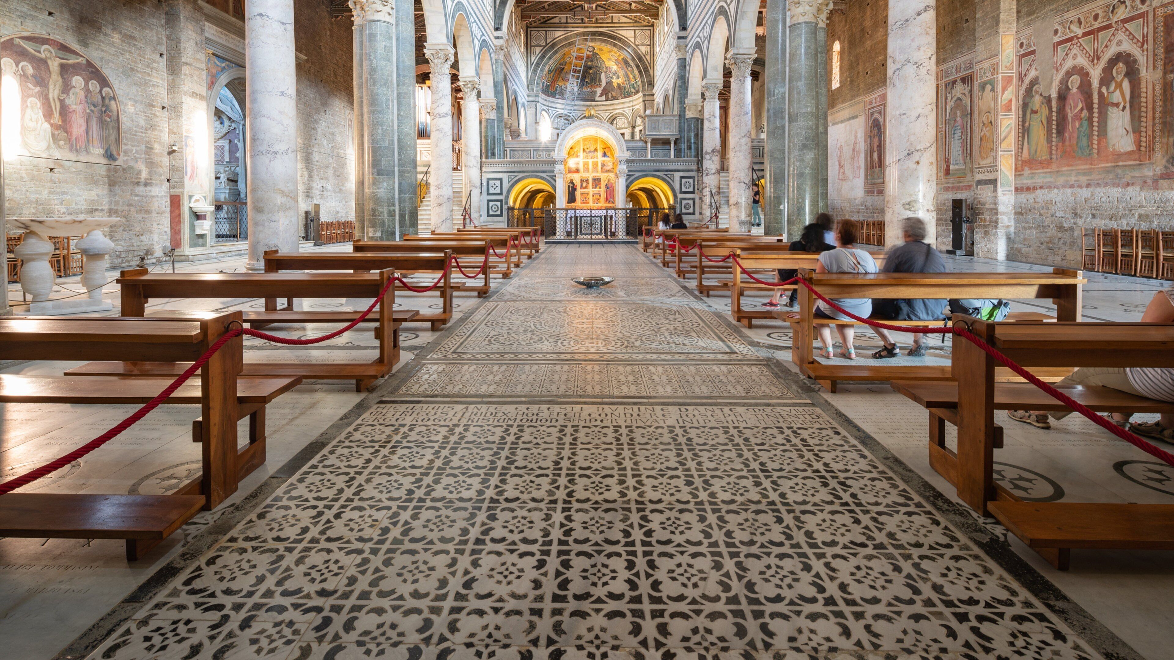 San Miniato al Monte which includes a church or cathedral, interior views and heritage elements