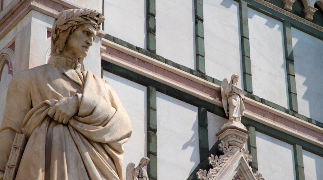 Basilica of Santa Croce which includes heritage architecture, a statue or sculpture and religious aspects