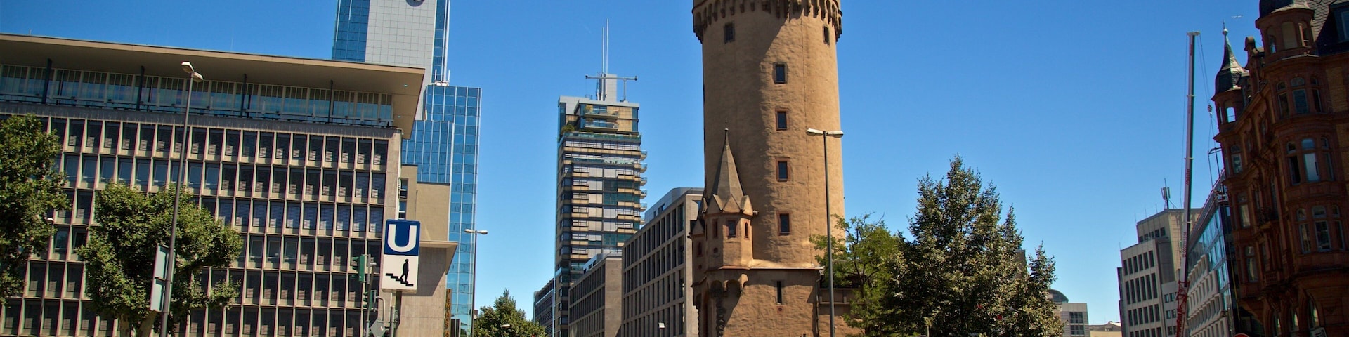 Eschenheimer Tower which includes heritage architecture and chateau or palace