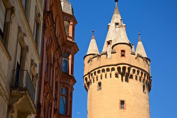 Eschenheimer Tower which includes heritage architecture and a castle