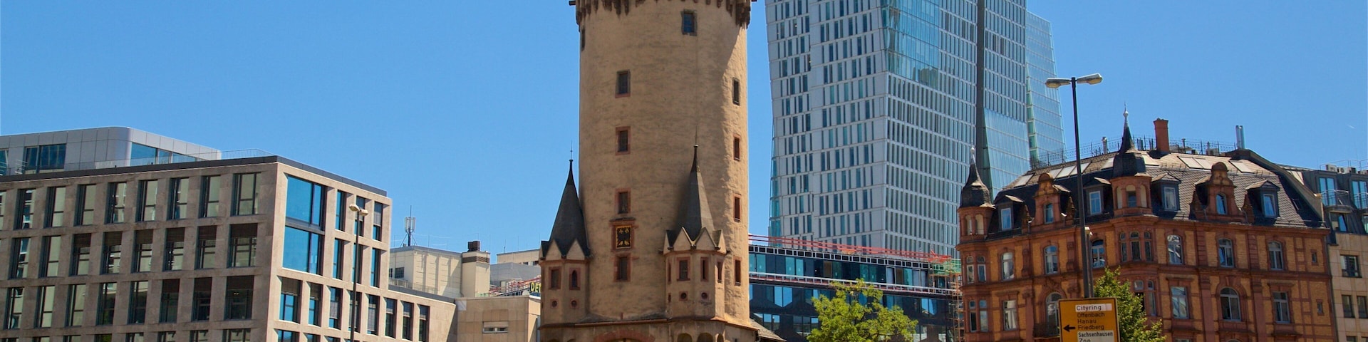 Eschenheimer Tower which includes a castle and heritage architecture