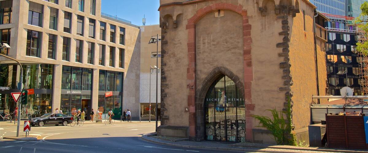 Eschenheimer Tower featuring a castle and heritage architecture