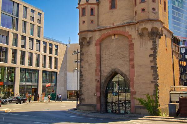 Eschenheimer Tower featuring a castle and heritage architecture