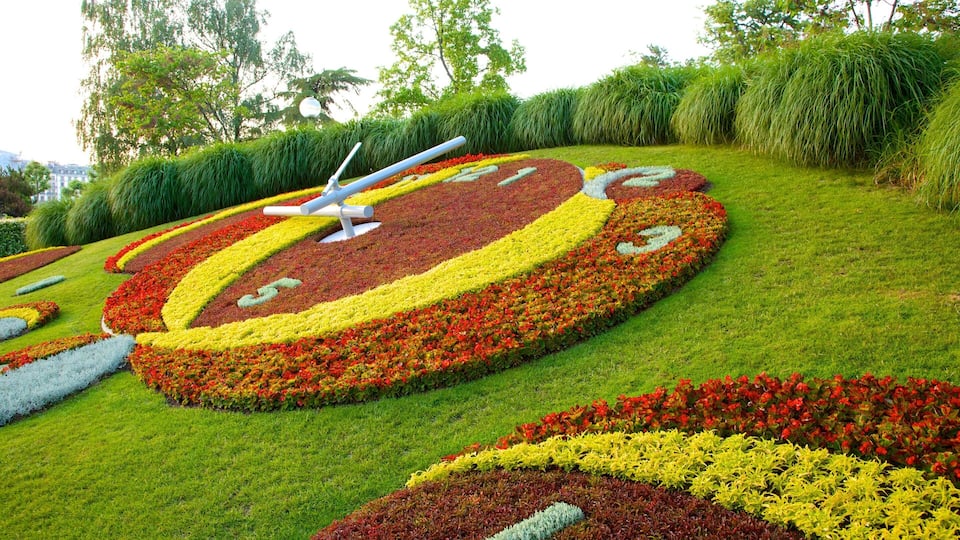 Blumenuhr das einen Garten, Outdoor-Kunst und Blumen