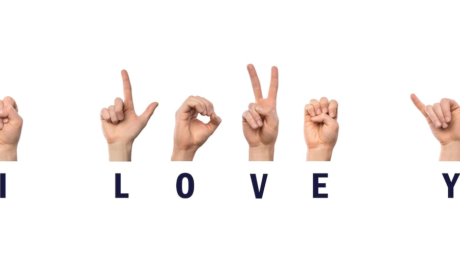 I love You Finger Spelling in American Sign Language ASL