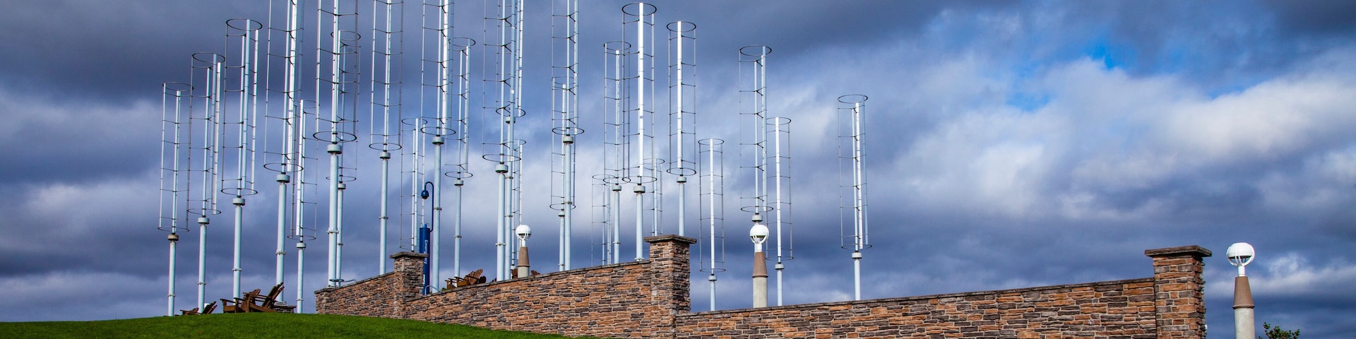 Vertical Wind Turbines at Quinnipiac University in Hamden, Connecticut.
