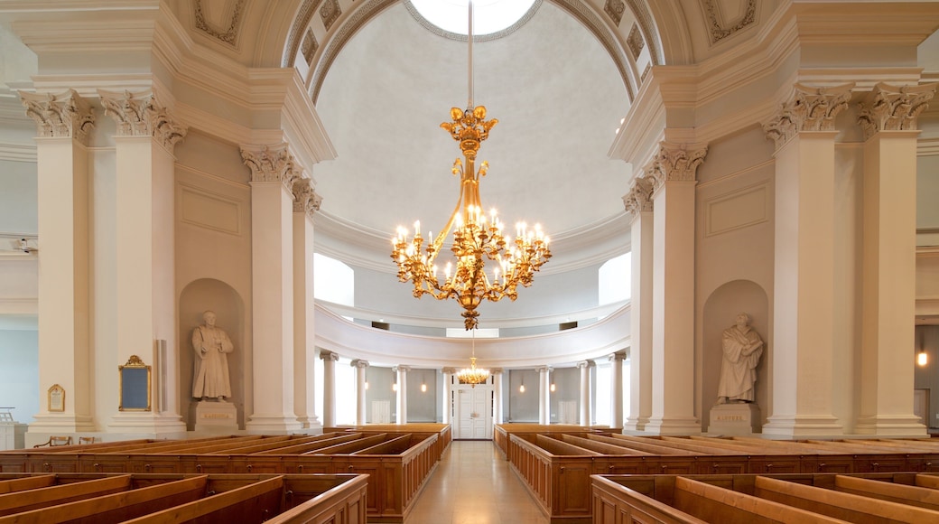 Helsinki Cathedral featuring a church or cathedral and interior views
