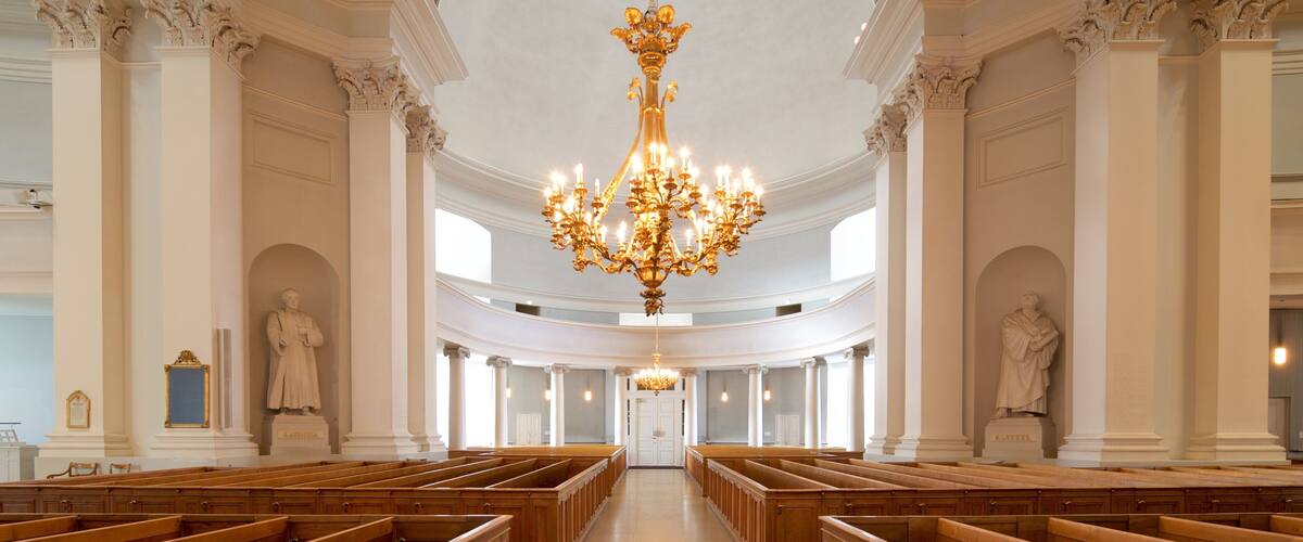 Helsinki Cathedral showing a church or cathedral and interior views