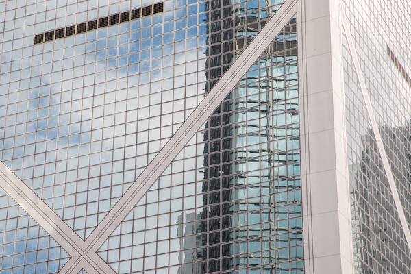 Bank of China Tower showing a city