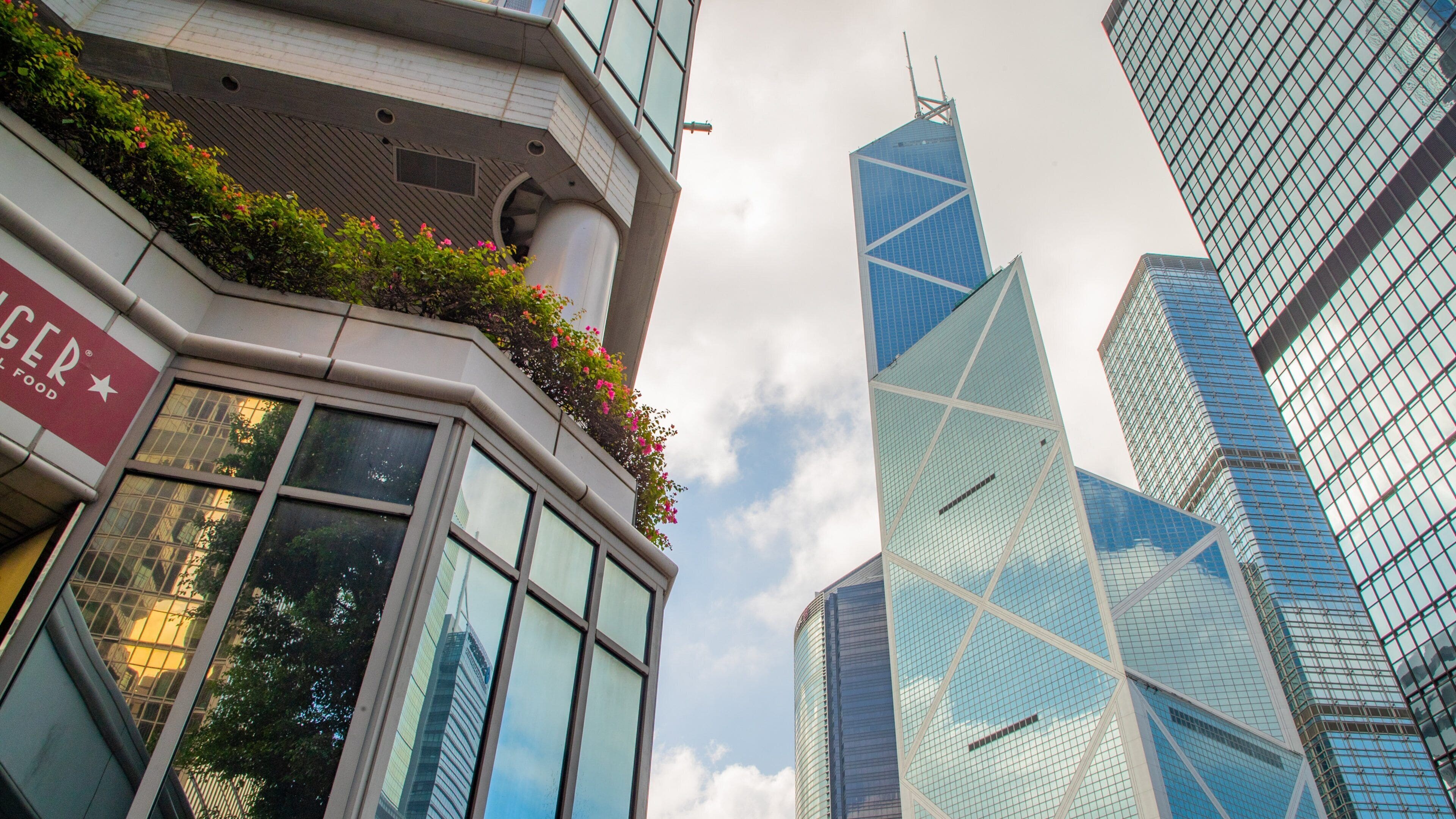 Bank of China Tower which includes a city and a skyscraper