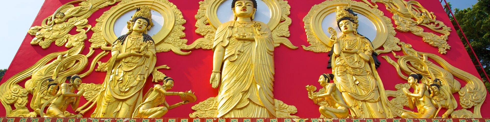 Ten Thousand Buddhas Monastery featuring a temple or place of worship and religious aspects