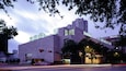 Houston Museum of Fine Arts showcases modern architecture in urban setting at dusk