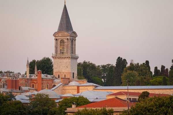Topkapi Palace featuring a sunset and heritage architecture
