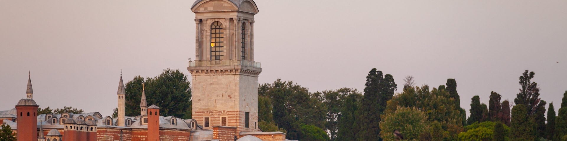 Topkapi Palace featuring a sunset and heritage architecture