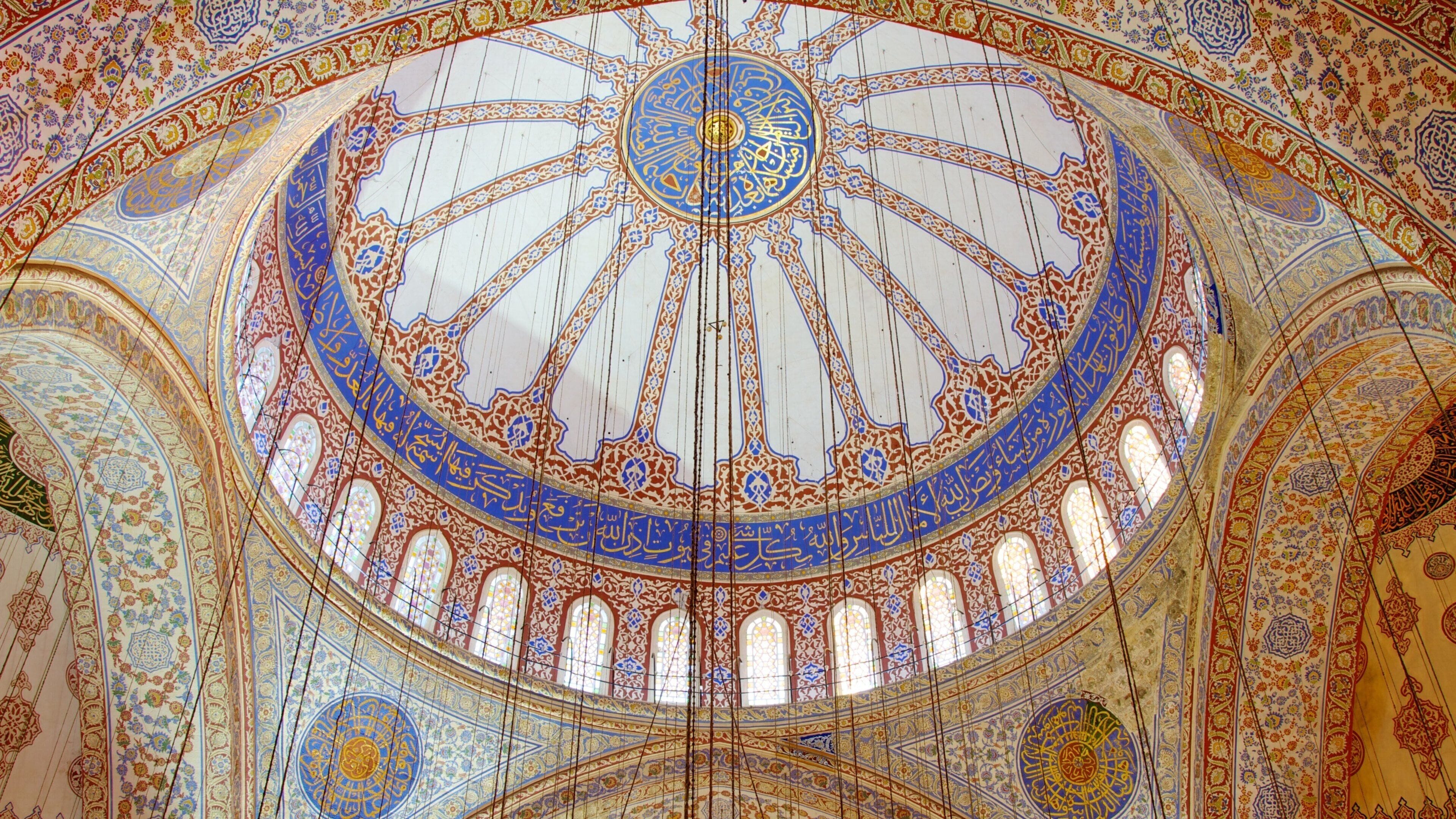 Blue Mosque which includes interior views, religious aspects and art