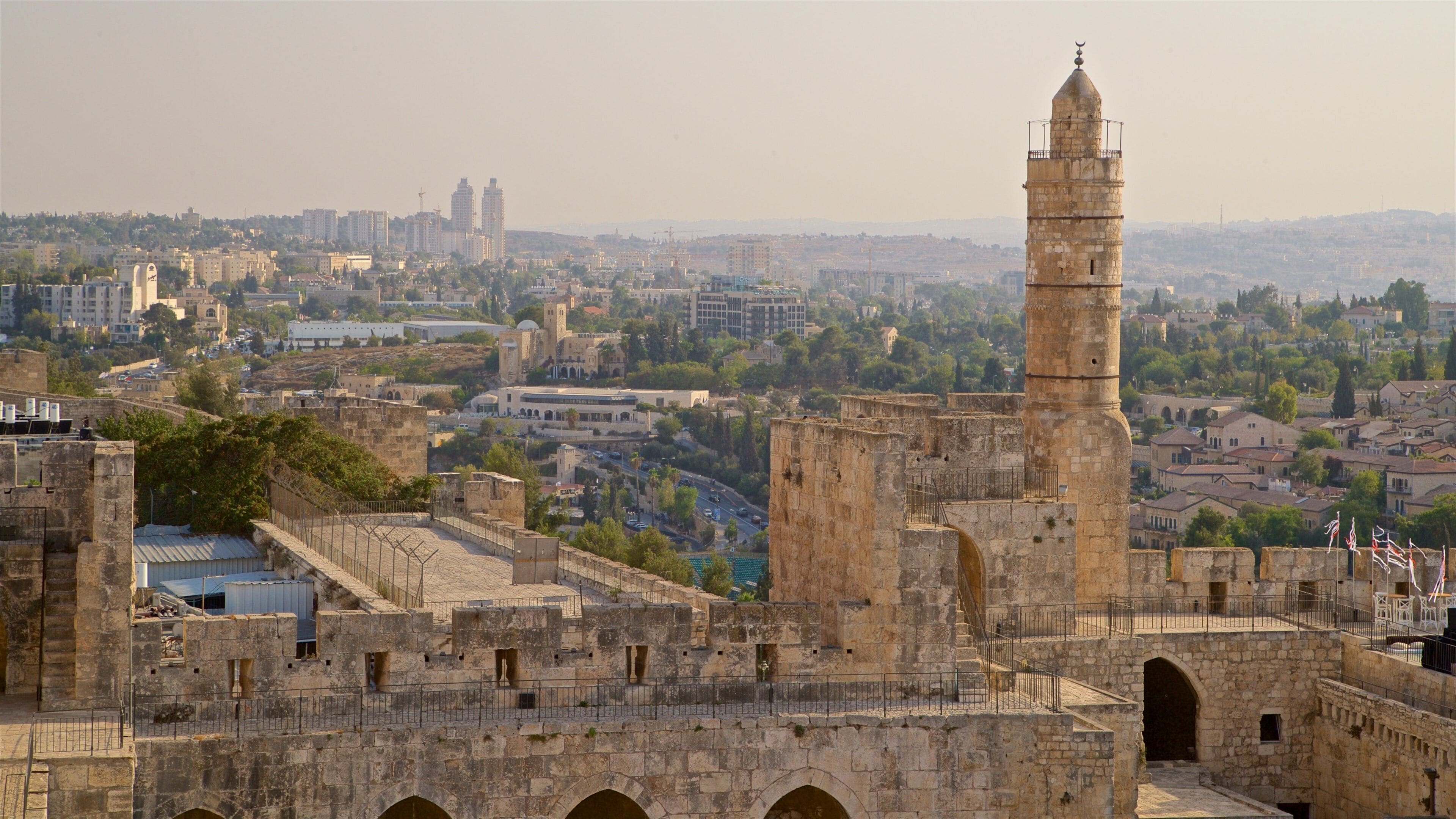 Tower of David Museum of the History of Jerusalem featuring heritage architecture, a city and landscape views