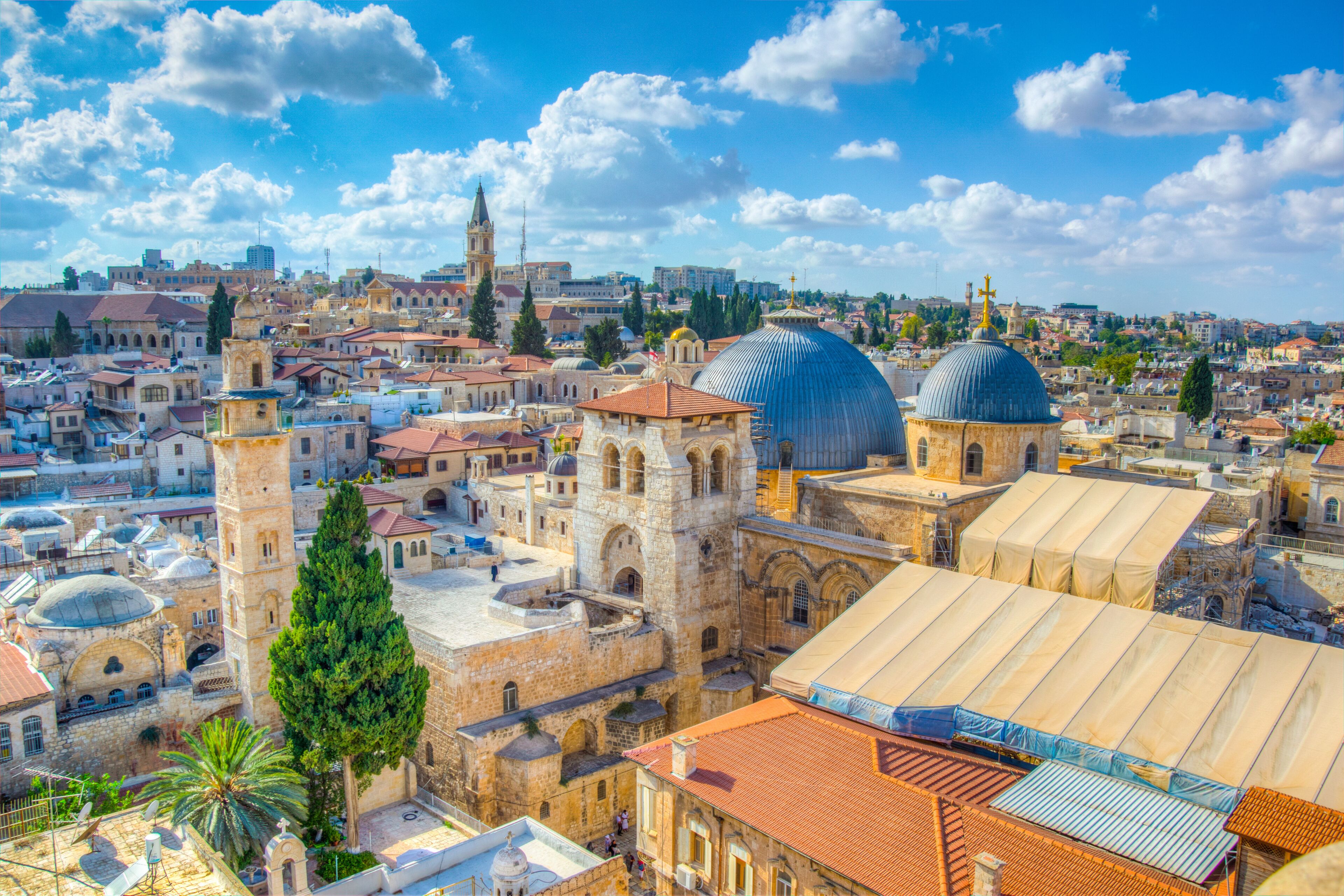 Cityspace of Jerusalem with church of holy sepulchre, Israel