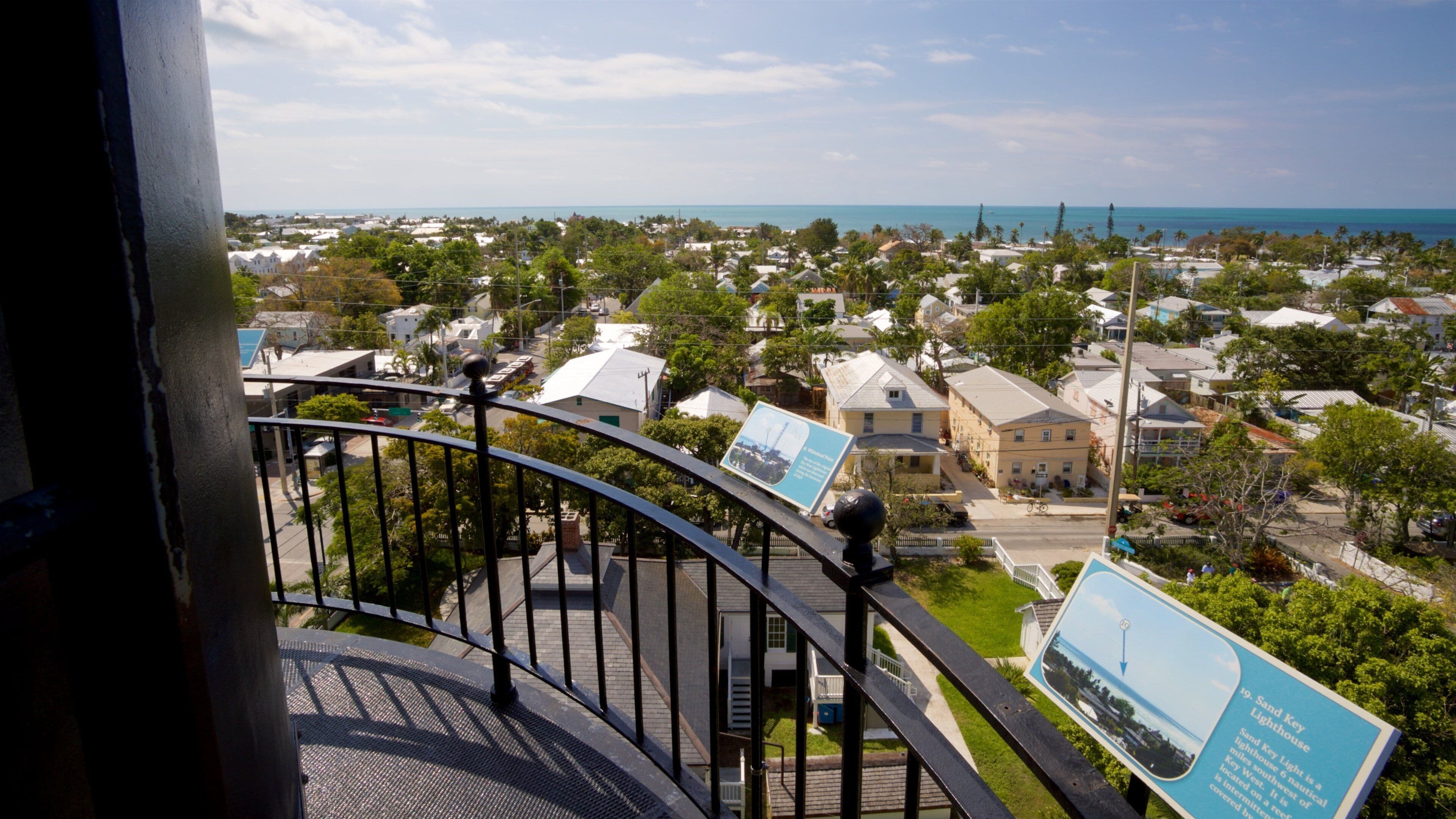 Key West Lighthouse and Keeper\'s Quarters Museum which includes views, a coastal town and landscape views