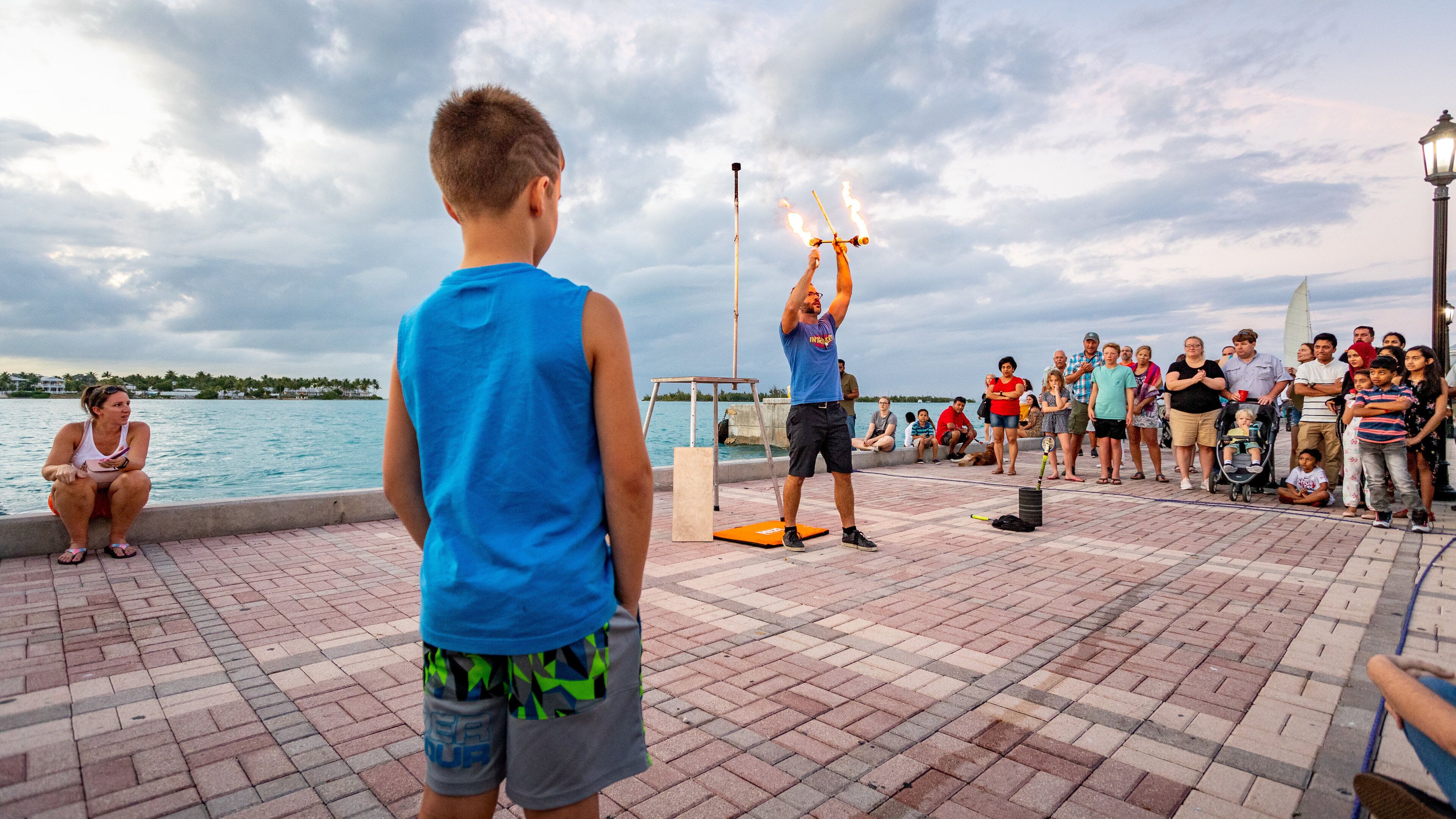 Mallory Square as well as an individual male